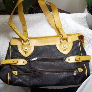 Valentina Yellow and Black Shoulder Bag